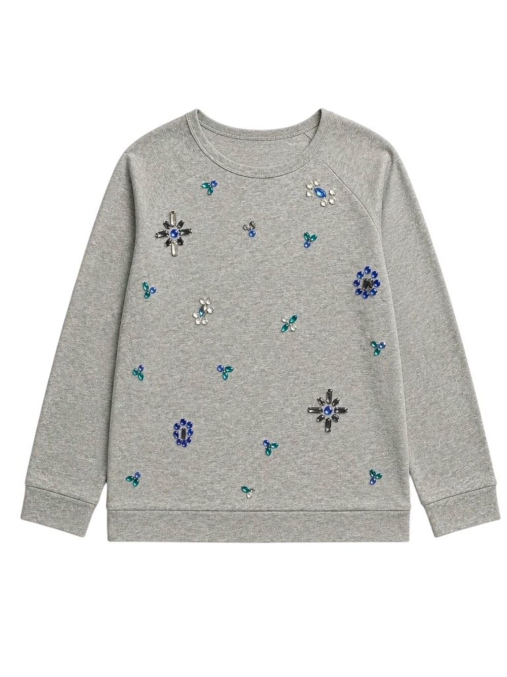 New Vince Camuto Rhinestone Sweatshirt L Embellished Cotton Blend Preppy